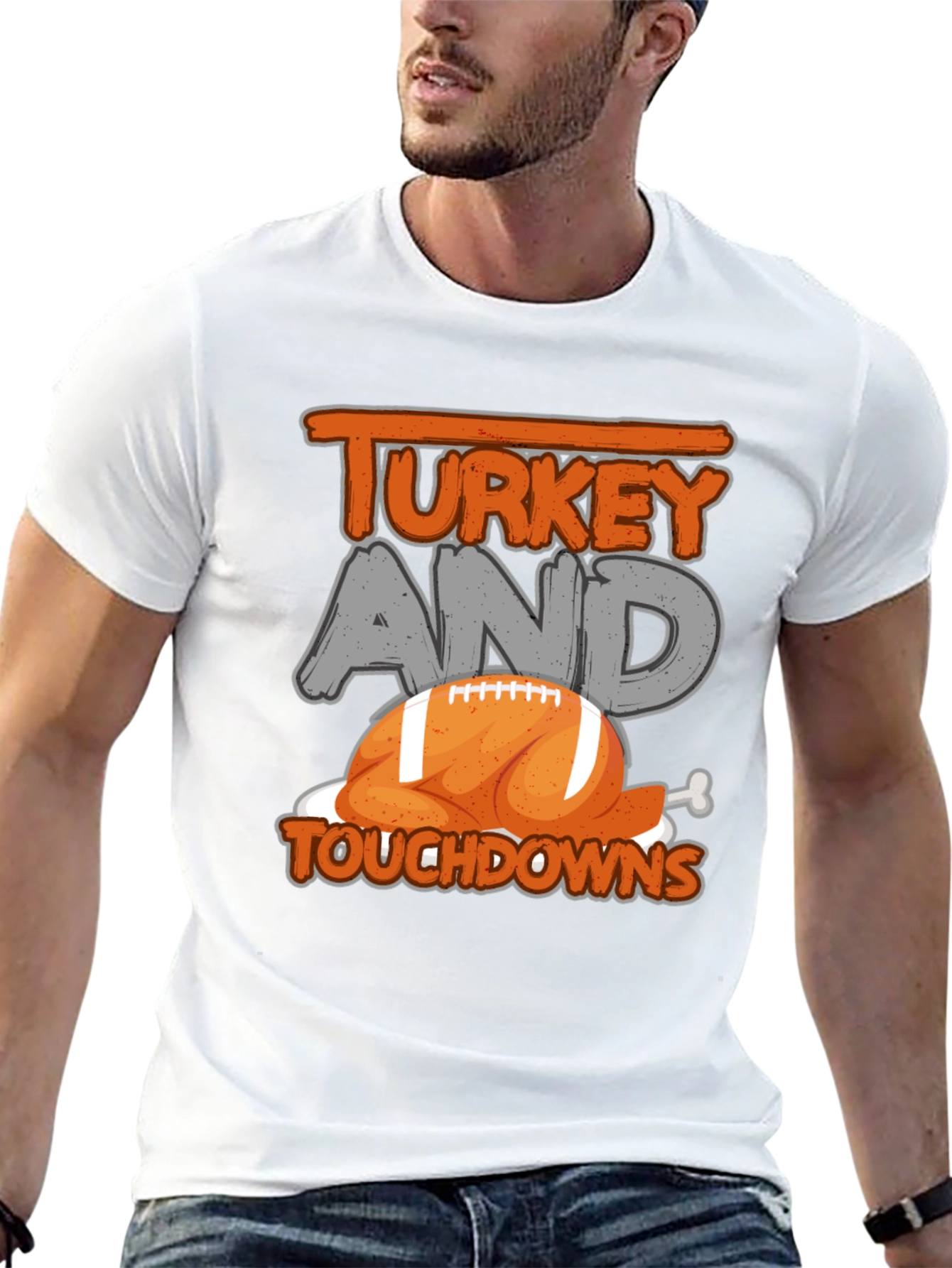 Turkey and Touchdowns Football T-Shirt