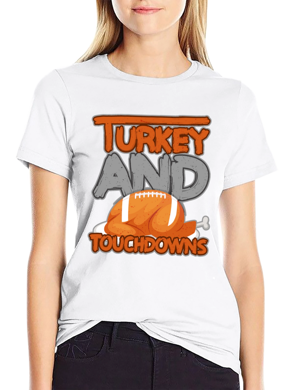 Turkey and Touchdowns Football T-Shirt