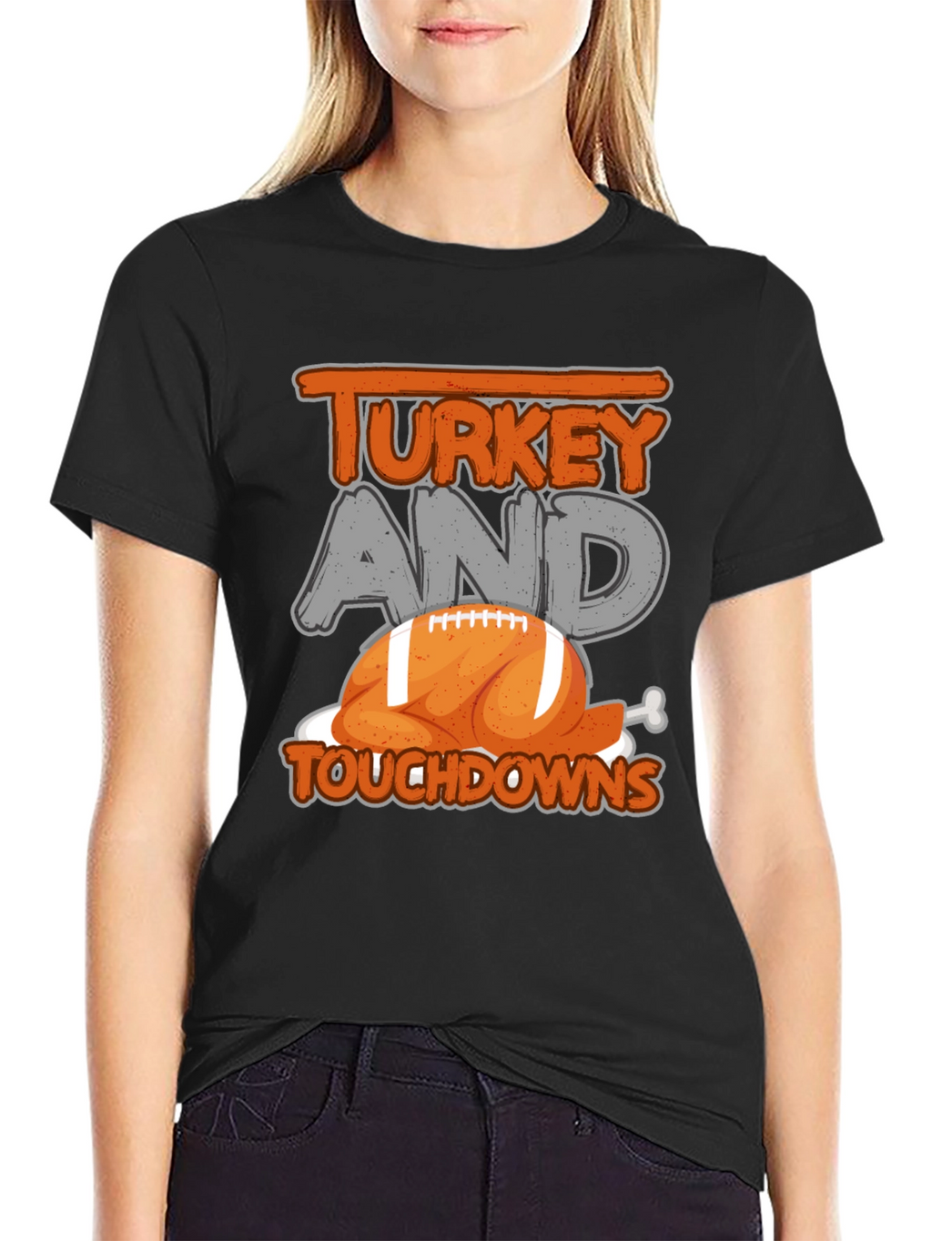 Turkey and Touchdowns Football T-Shirt