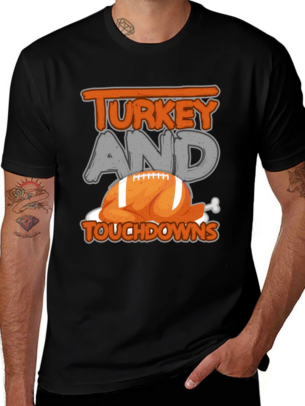 Turkey and Touchdowns Football T-Shirt