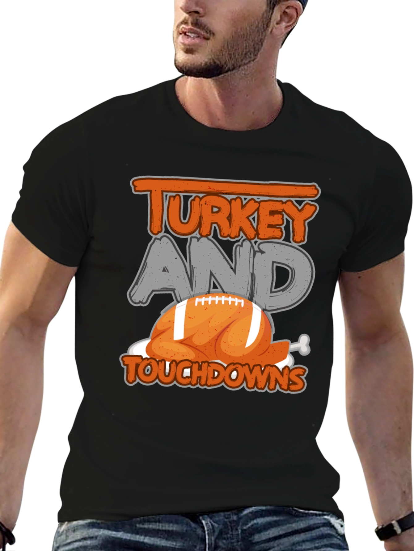 Turkey and Touchdowns Football T-Shirt