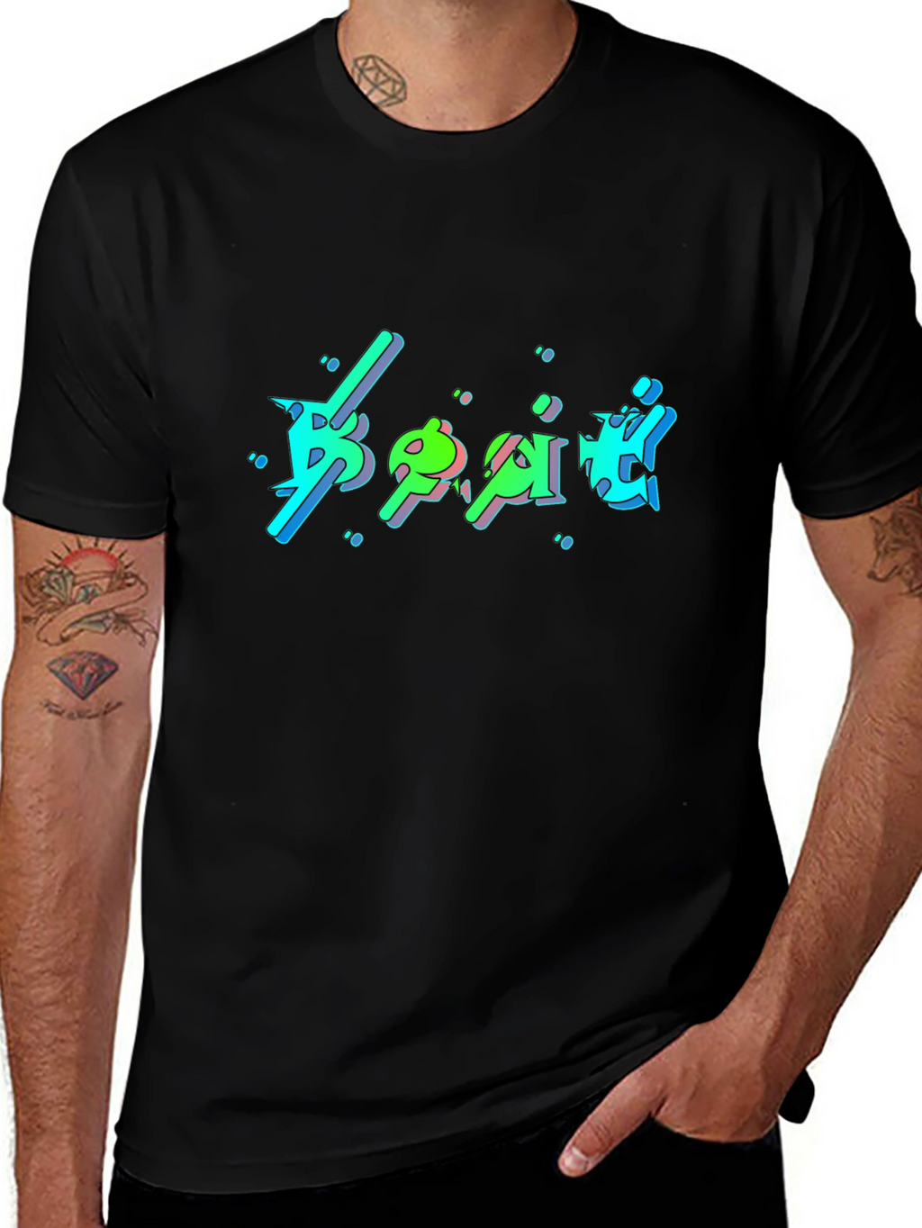 Cool Graphic Print Black T-Shirt