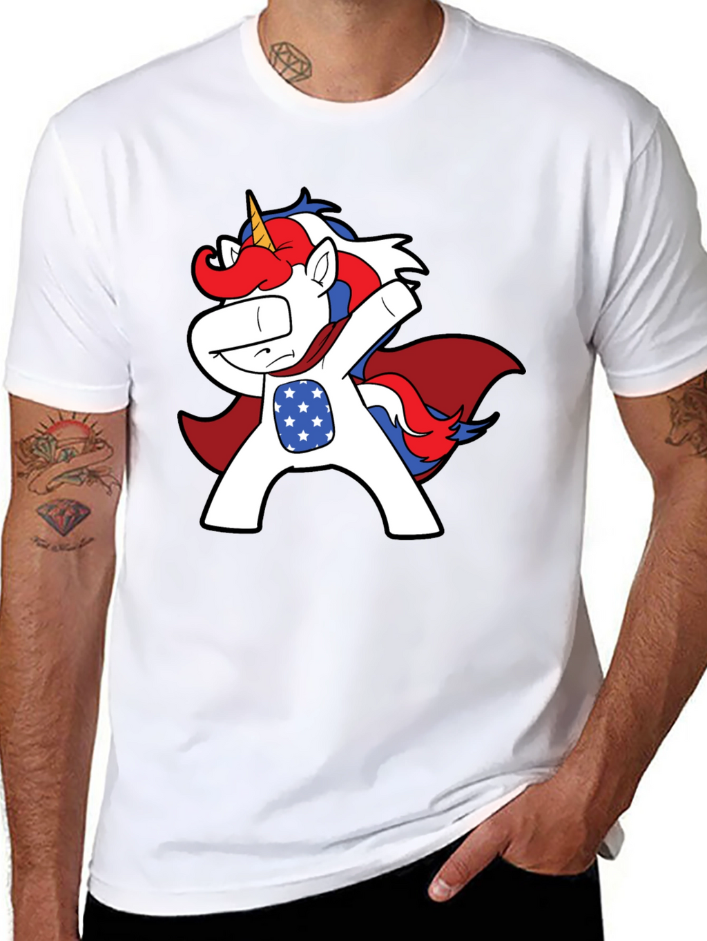 Patriotic Unicorn Dab T-Shirt