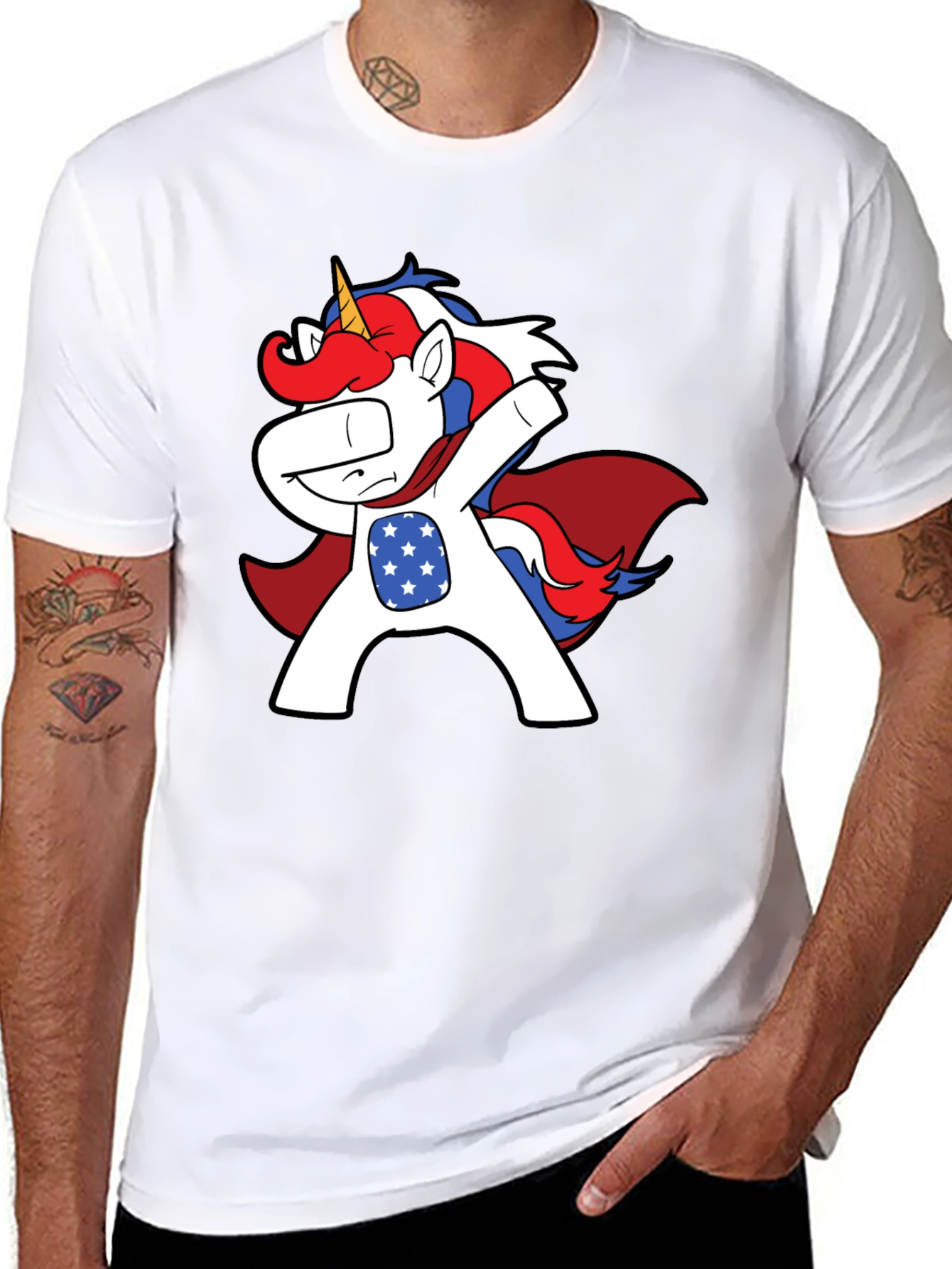 Patriotic Unicorn Dab T-Shirt