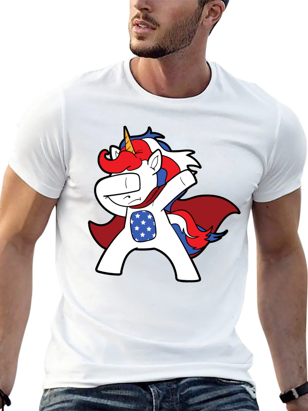 Patriotic Unicorn Dab T-Shirt