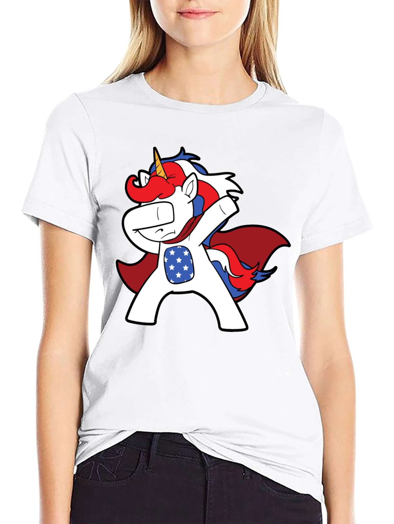 Patriotic Unicorn Dab T-Shirt