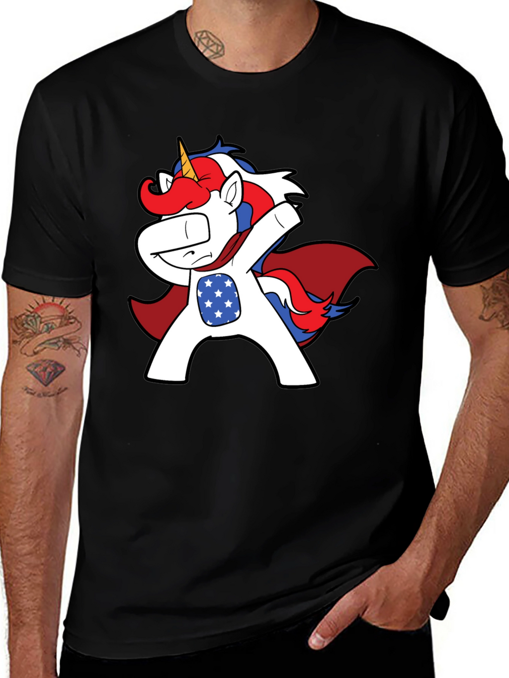 Patriotic Unicorn Dab T-Shirt