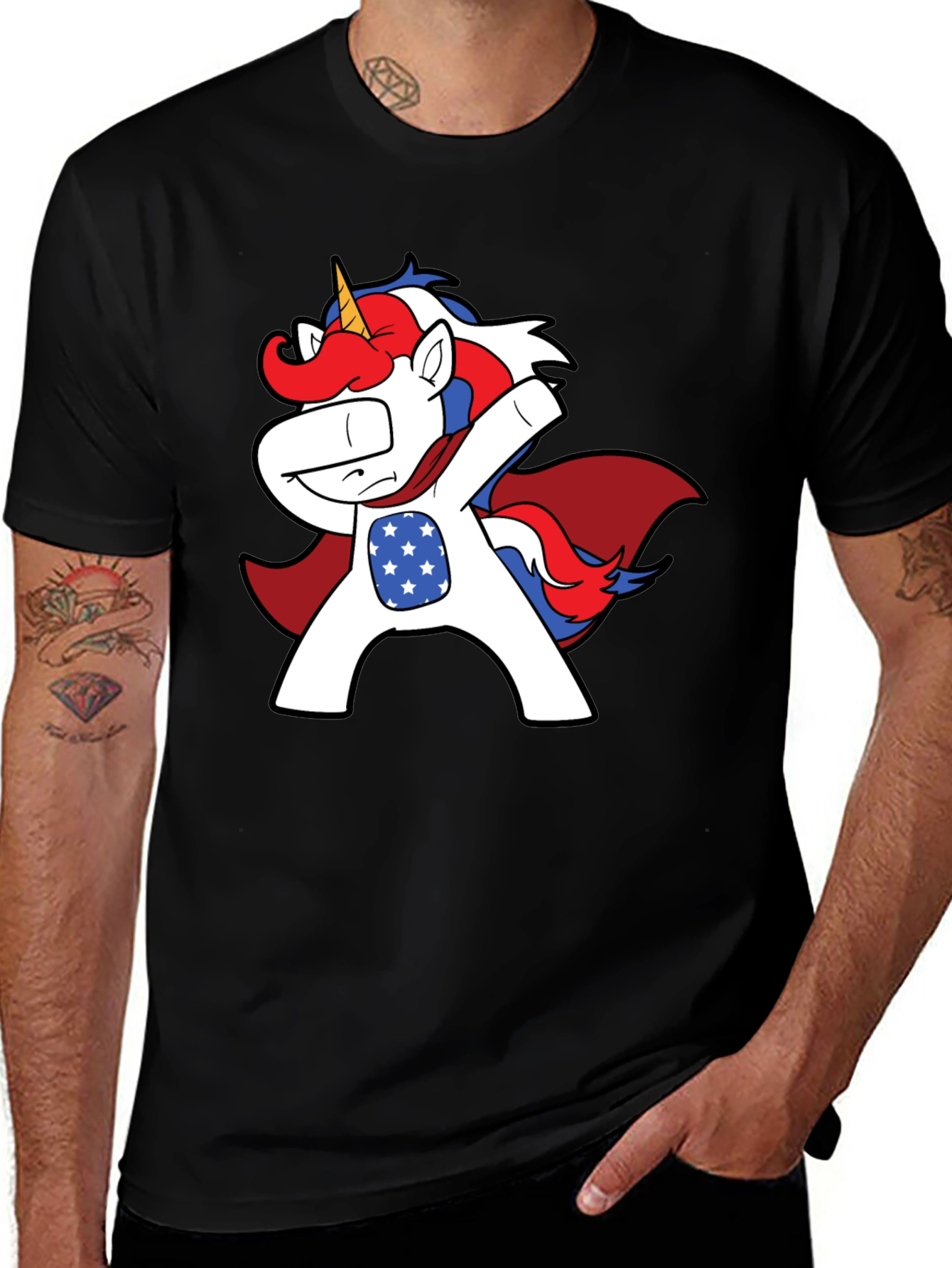 Patriotic Unicorn Dab T-Shirt