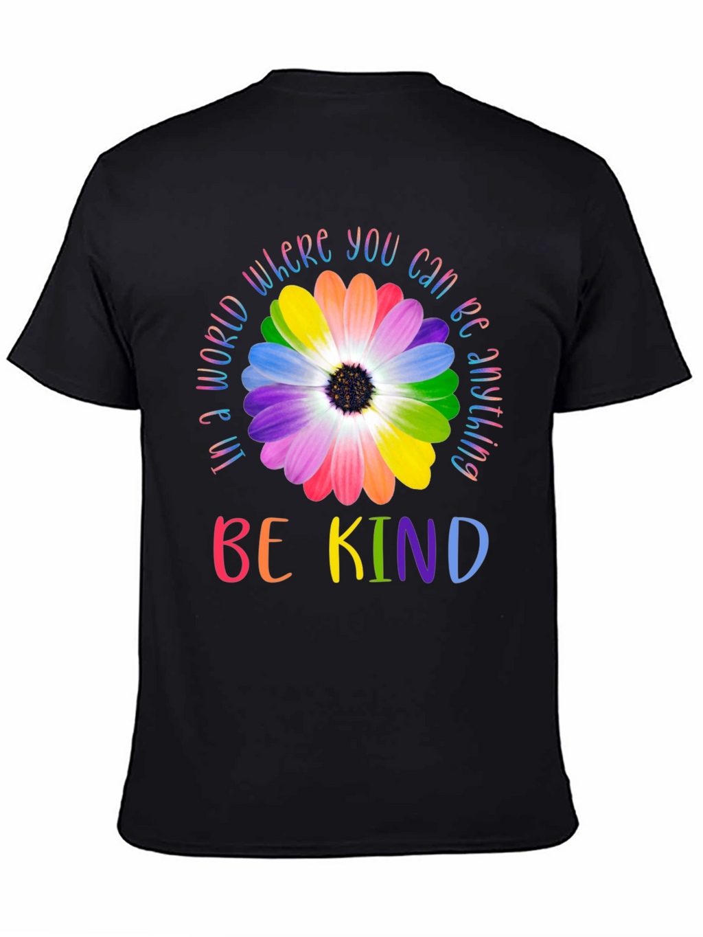 Be Kind Rainbow Flower Graphic Tee