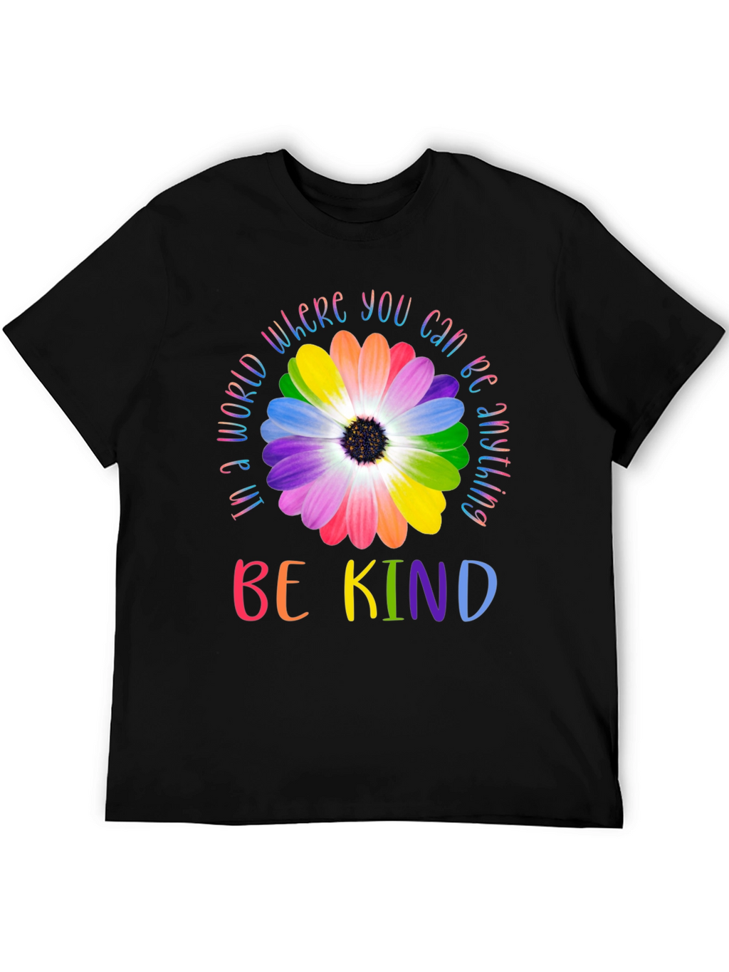 Be Kind Rainbow Flower Graphic Tee