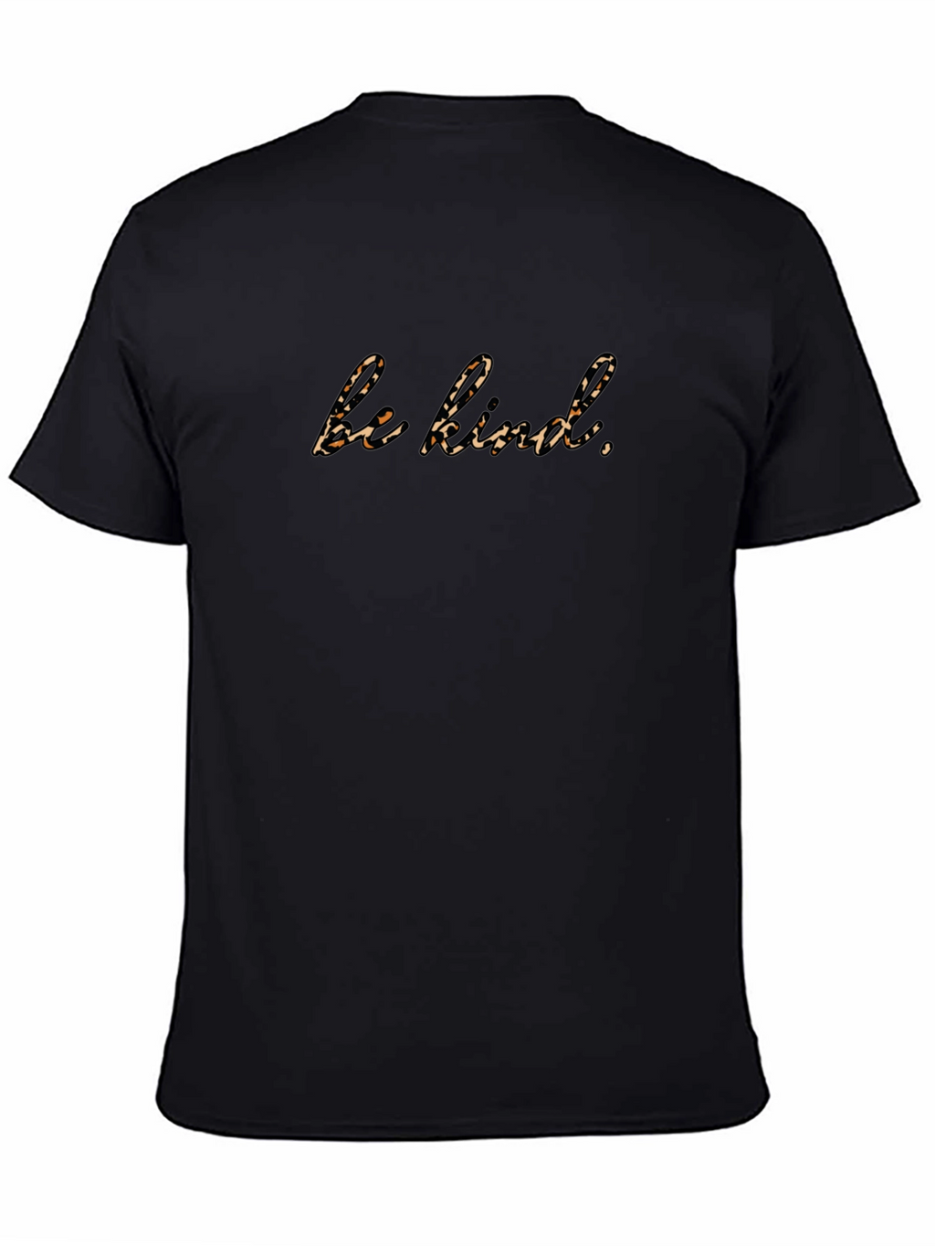 Be Kind Leopard Print Black T-Shirt