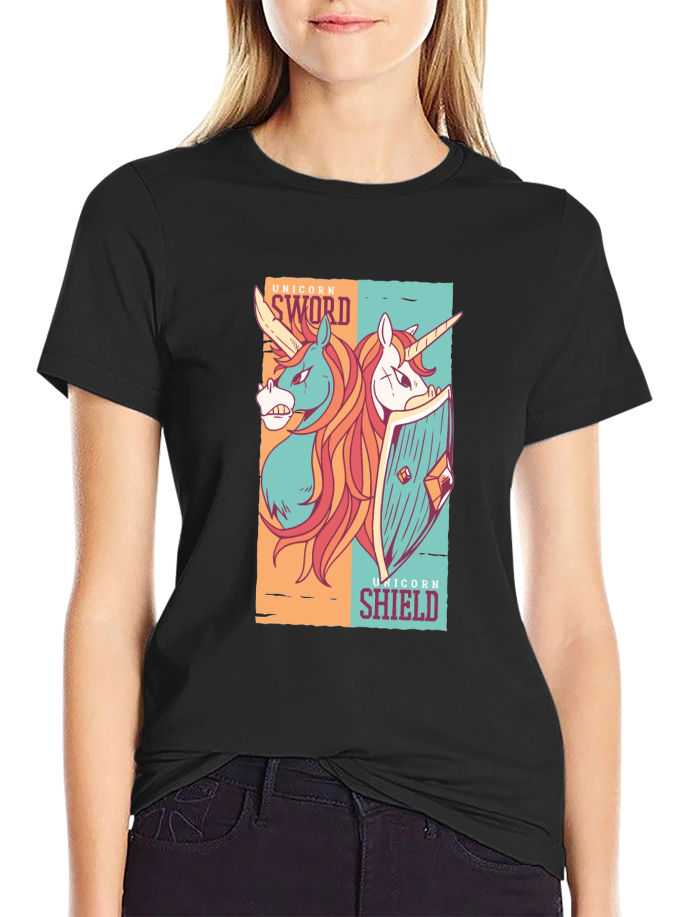 Unicorn Sword & Shield Graphic Tee