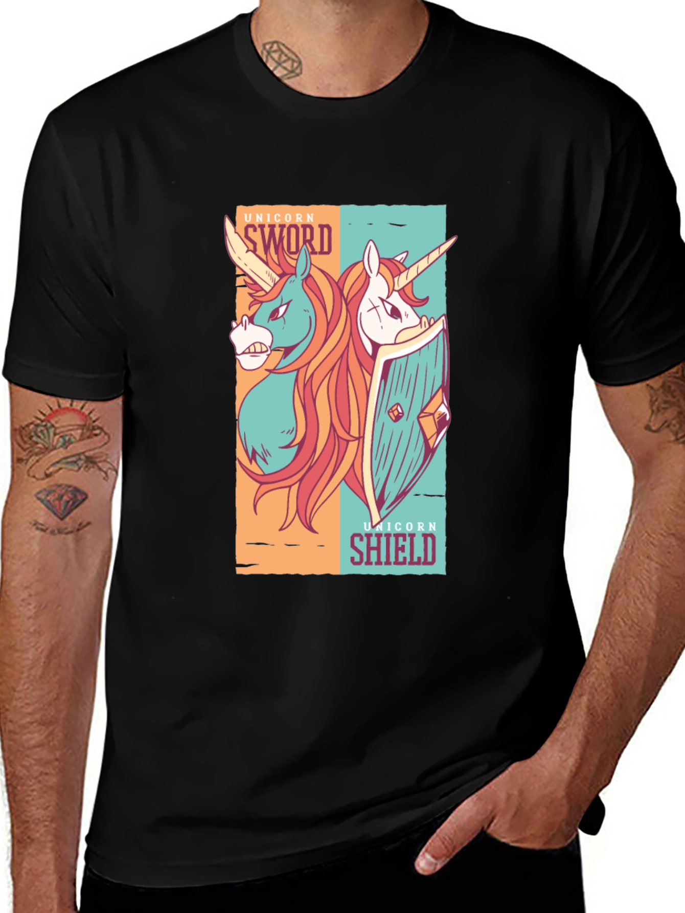 Unicorn Sword & Shield Graphic Tee