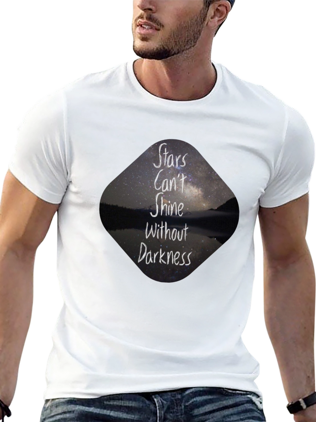 Stars Cant Shine Black T-Shirt - Inspirational Graphic Tee