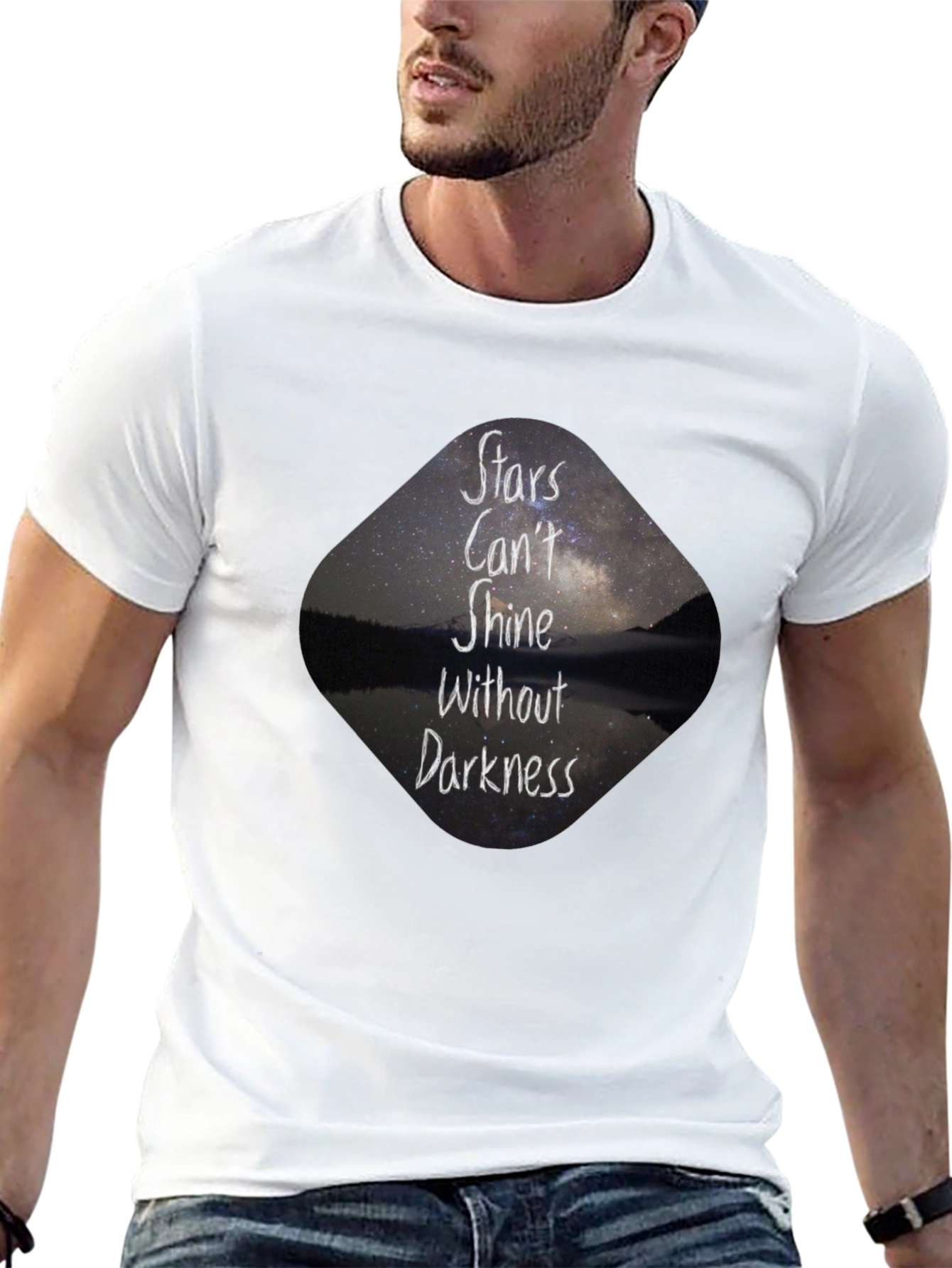 Stars Cant Shine Black T-Shirt - Inspirational Graphic Tee