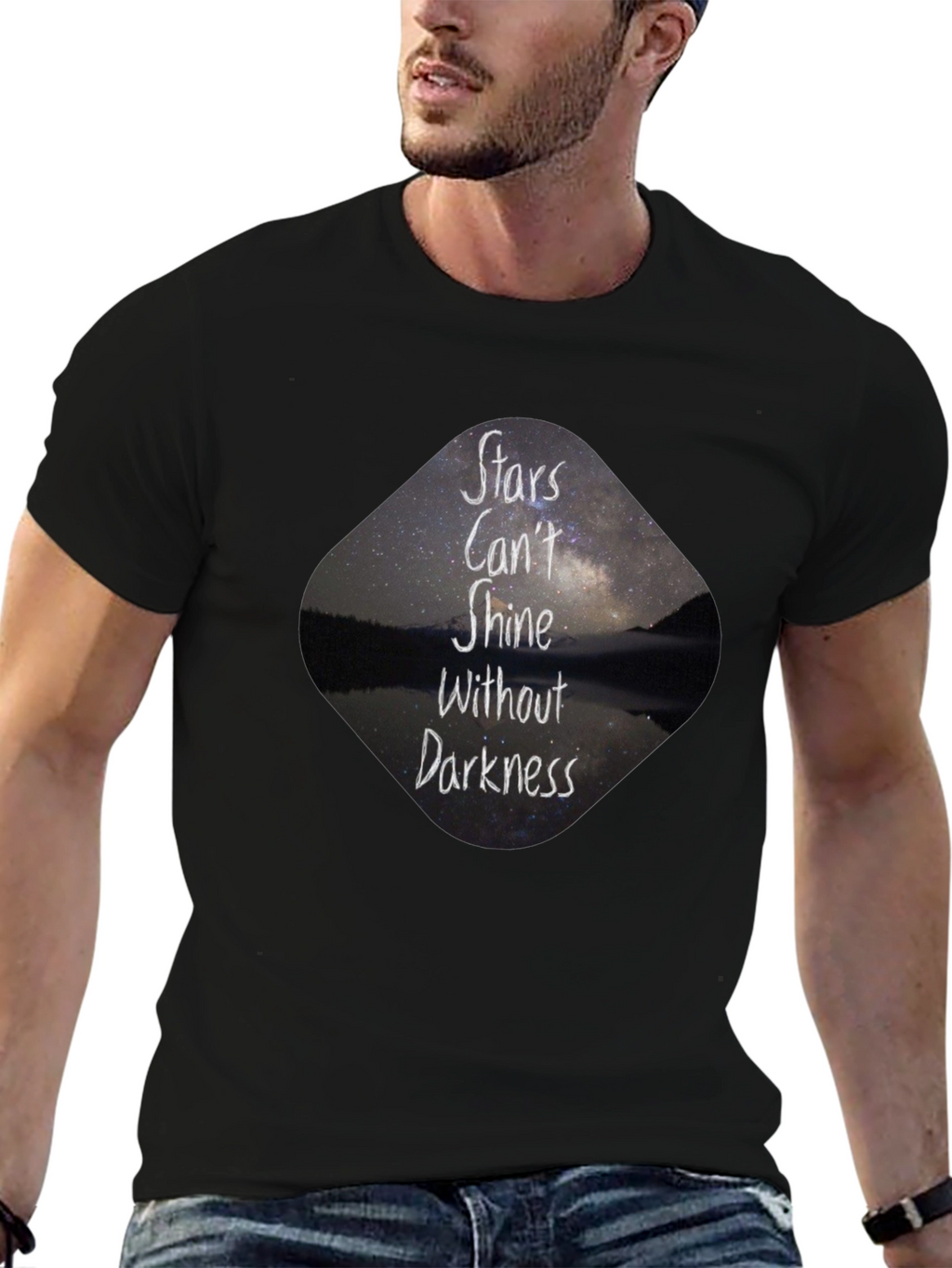 Stars Cant Shine Black T-Shirt - Inspirational Graphic Tee