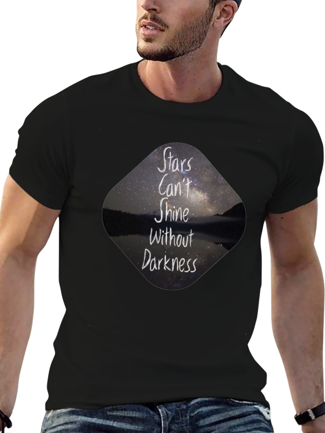 Stars Cant Shine Black T-Shirt - Inspirational Graphic Tee