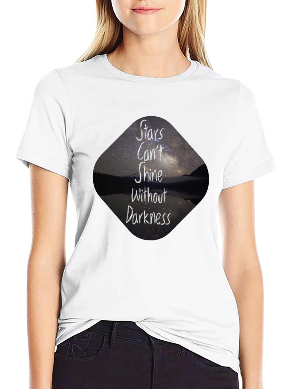 Stars Cant Shine Black T-Shirt - Inspirational Graphic Tee