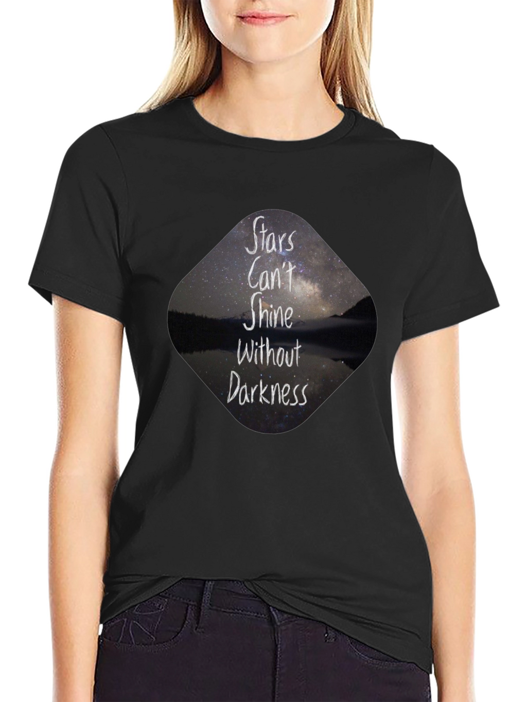 Stars Cant Shine Black T-Shirt - Inspirational Graphic Tee