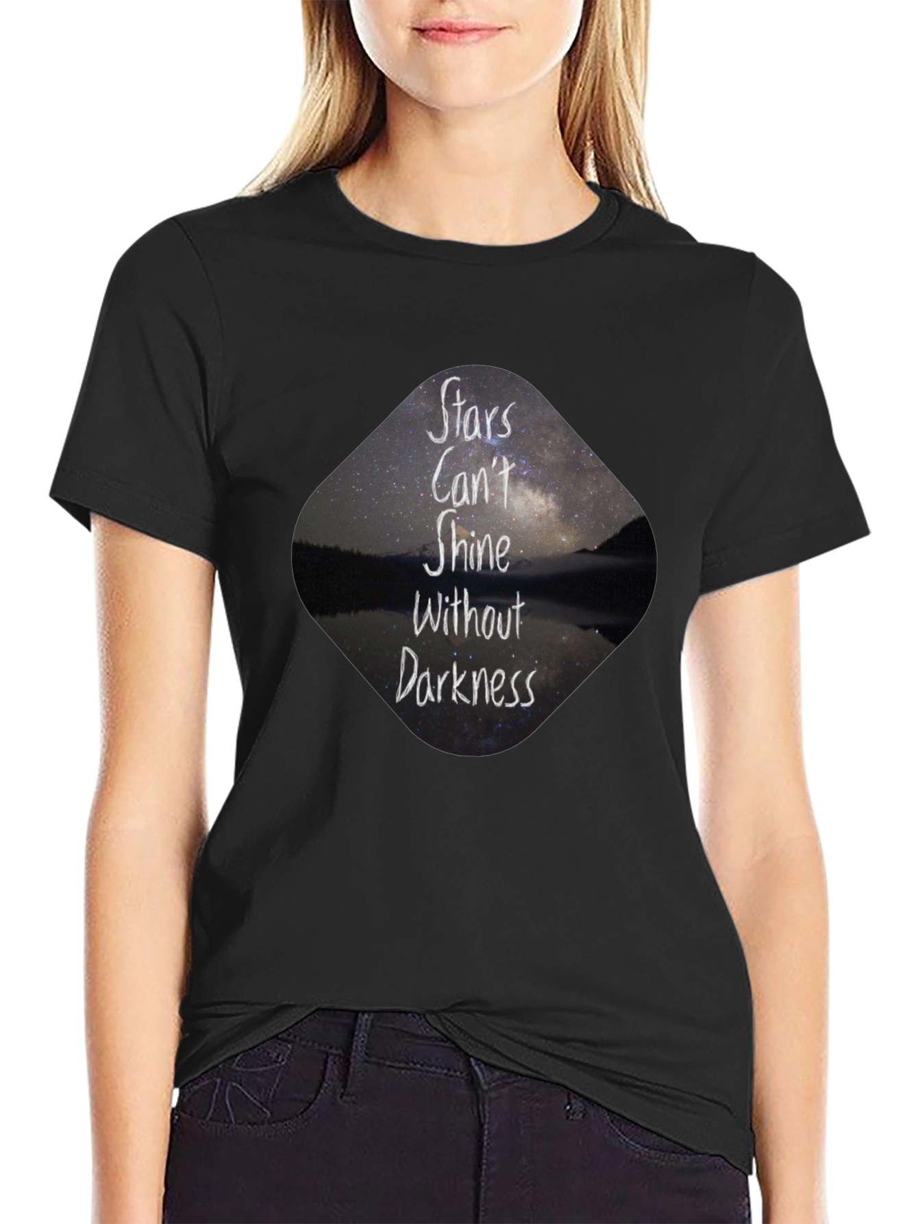 Stars Cant Shine Black T-Shirt - Inspirational Graphic Tee
