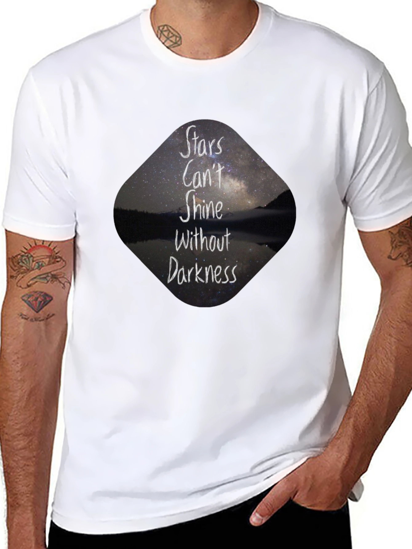 Stars Cant Shine Black T-Shirt - Inspirational Graphic Tee