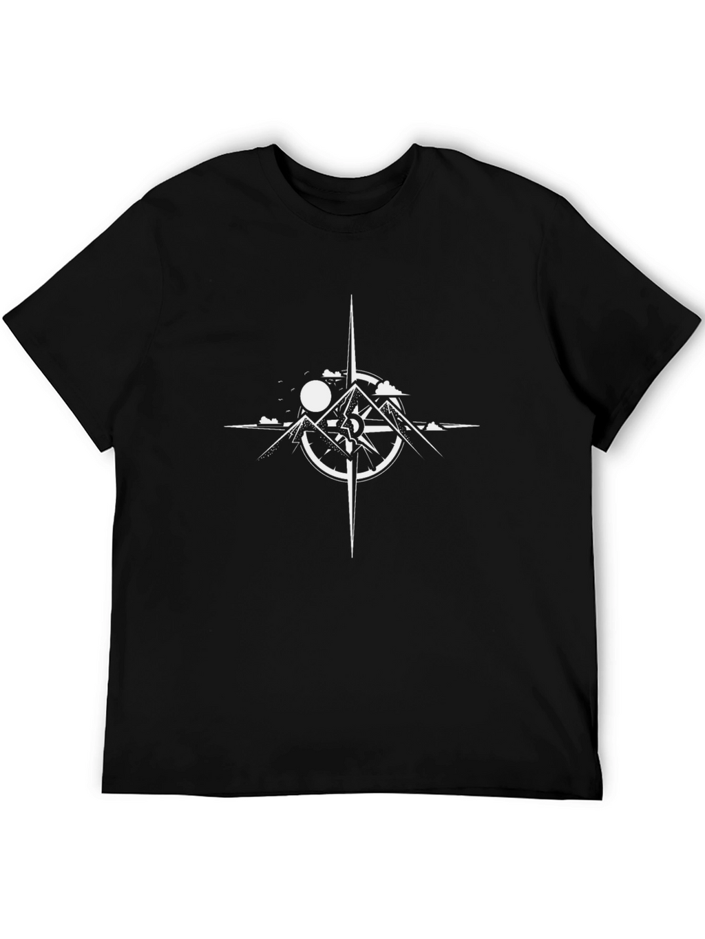Compass & Mountain Graphic Tee - Adventure Awaits