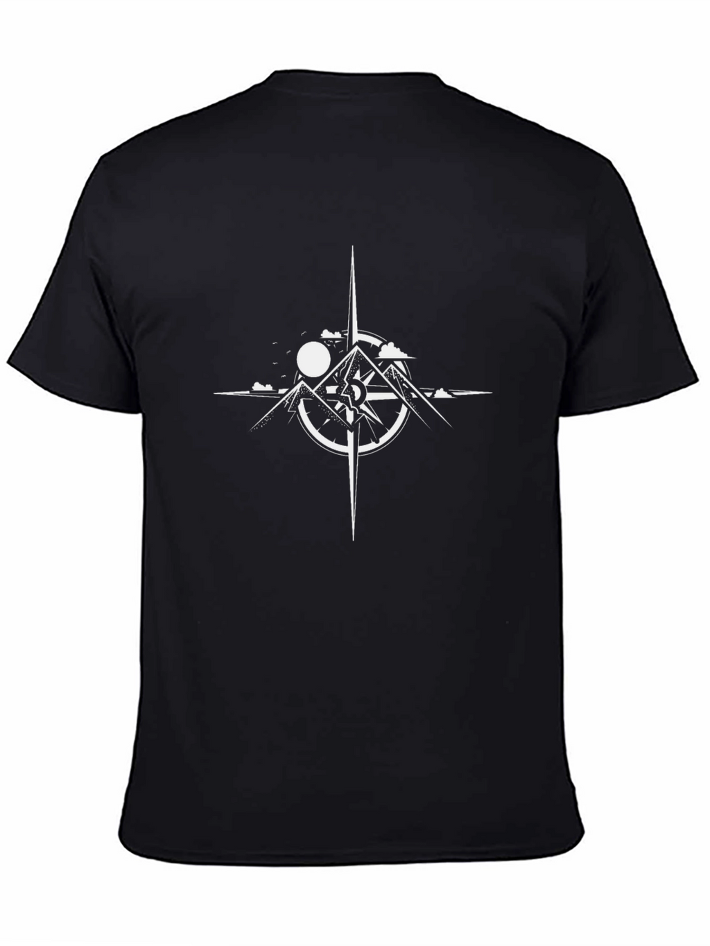 Compass & Mountain Graphic Tee - Adventure Awaits