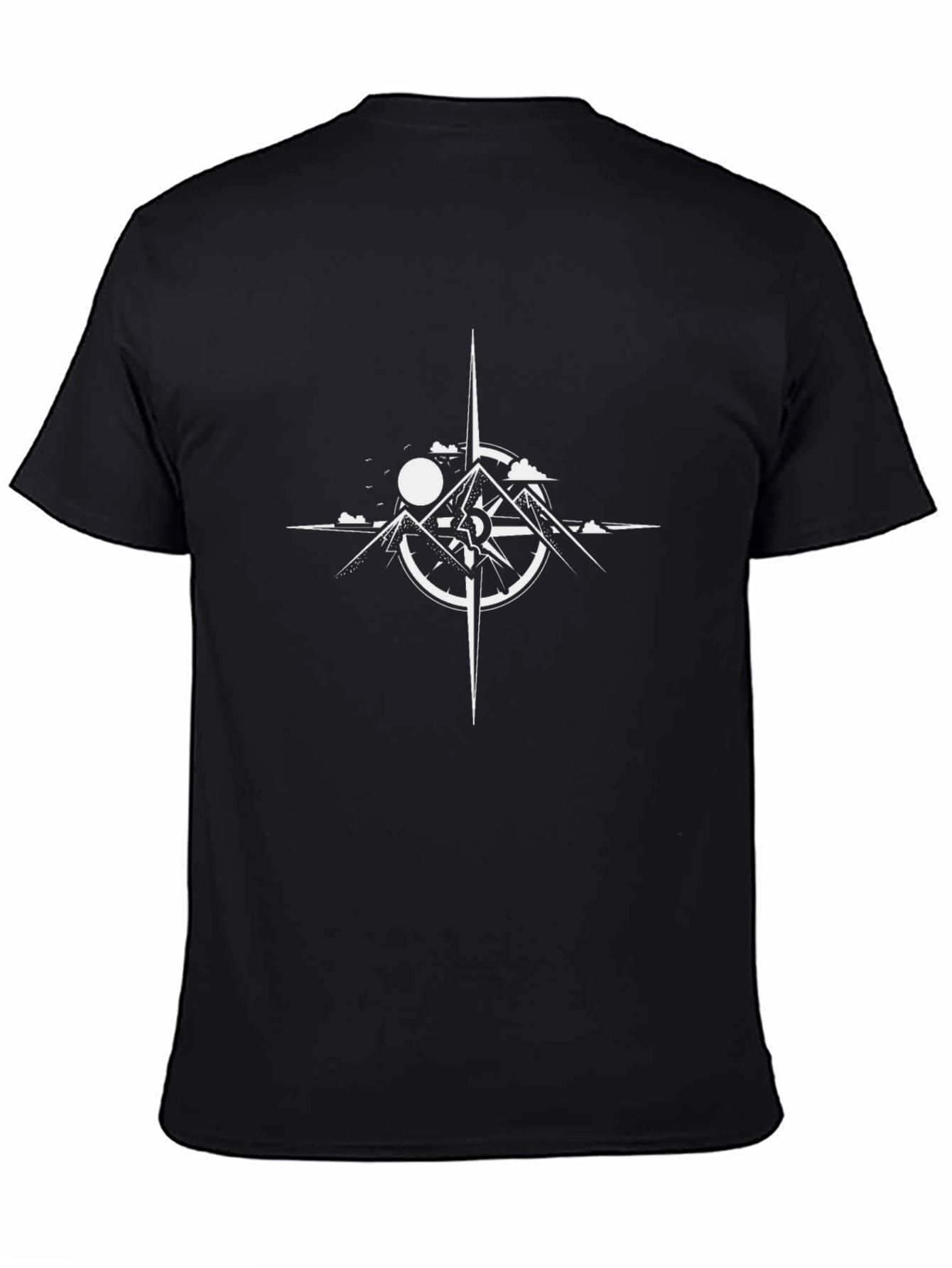 Compass & Mountain Graphic Tee - Adventure Awaits