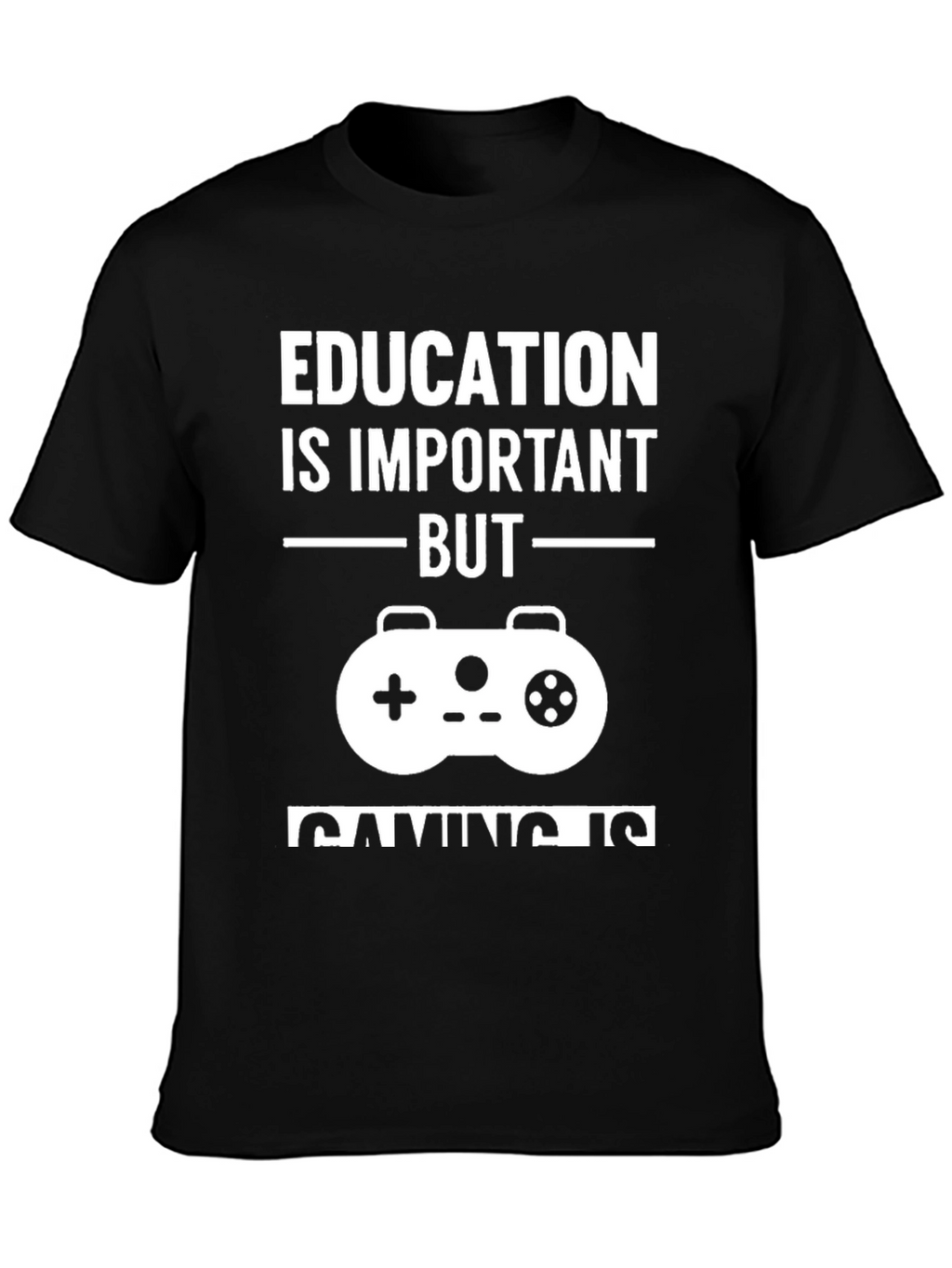 Education vs. Gaming T-Shirt - Black Graphic Tee