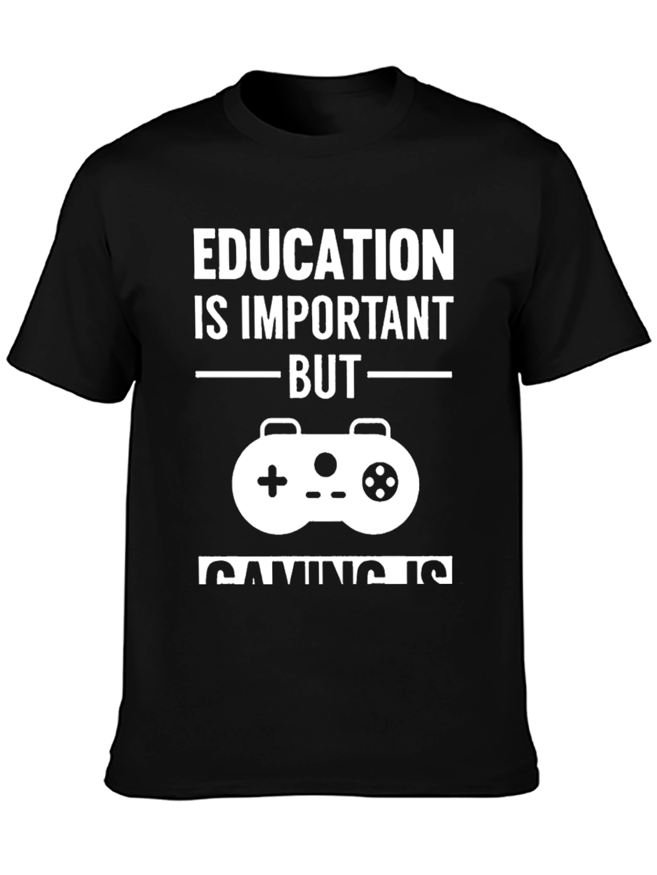 Education vs. Gaming T-Shirt - Black Graphic Tee