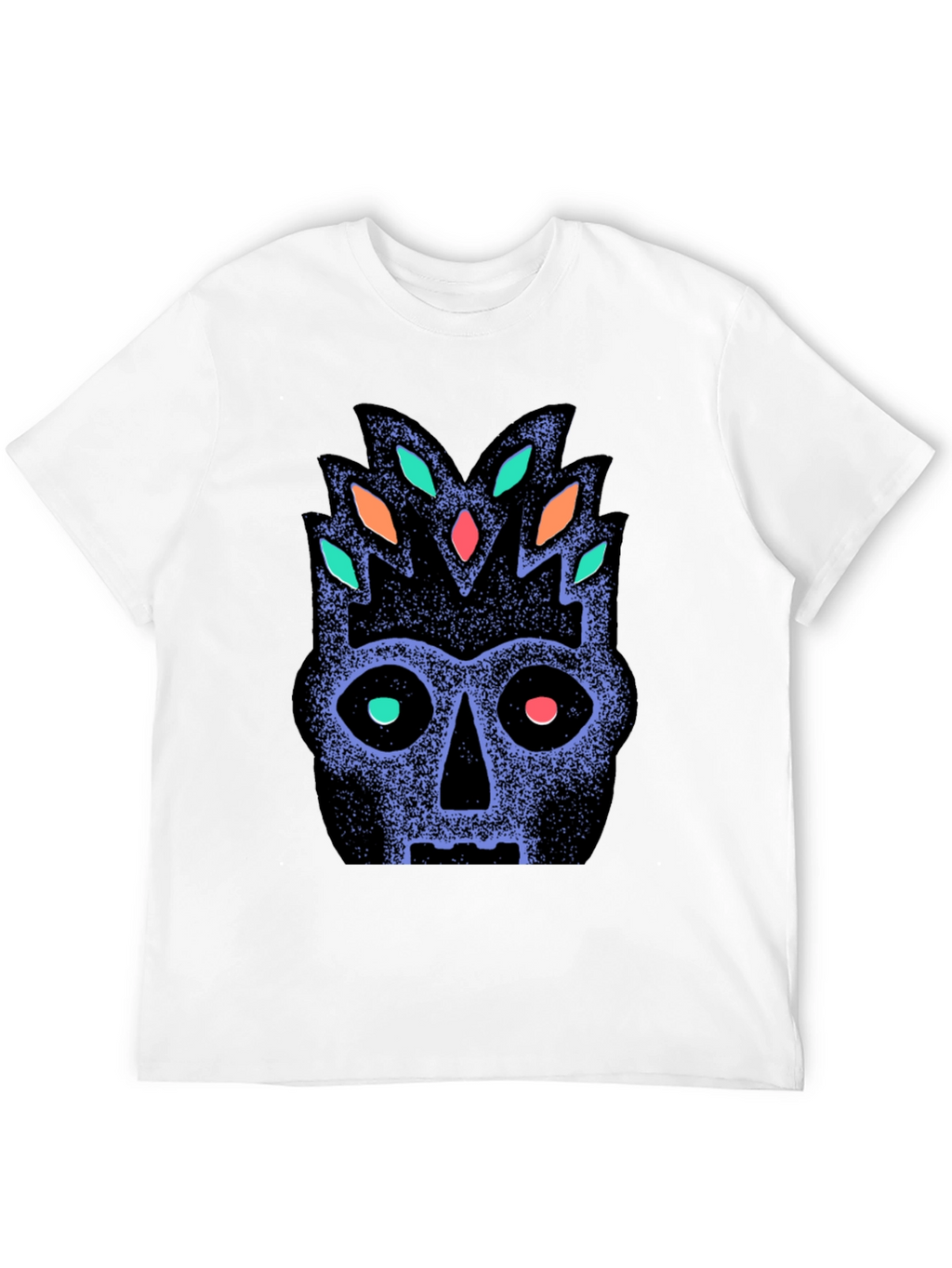 Tribal Mask Graphic Tee - Black Cotton Comfort