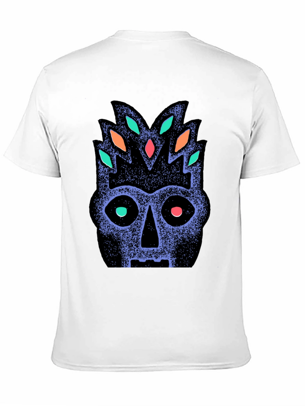 Tribal Mask Graphic Tee - Black Cotton Comfort