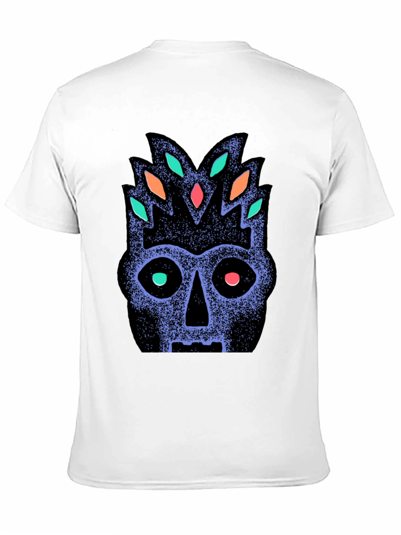 Tribal Mask Graphic Tee - Black Cotton Comfort