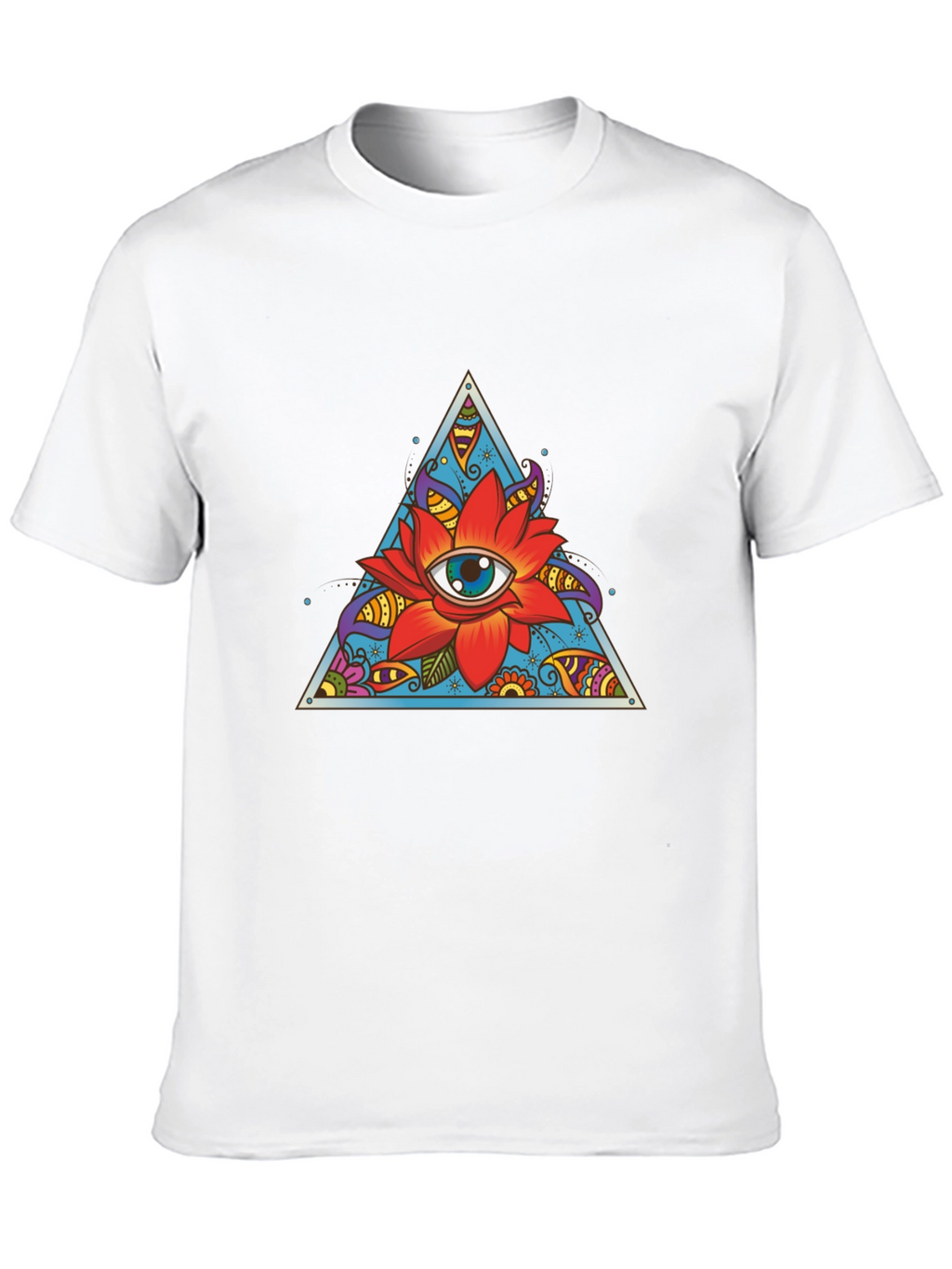 Eye Flower Triangle Graphic Tee - Black