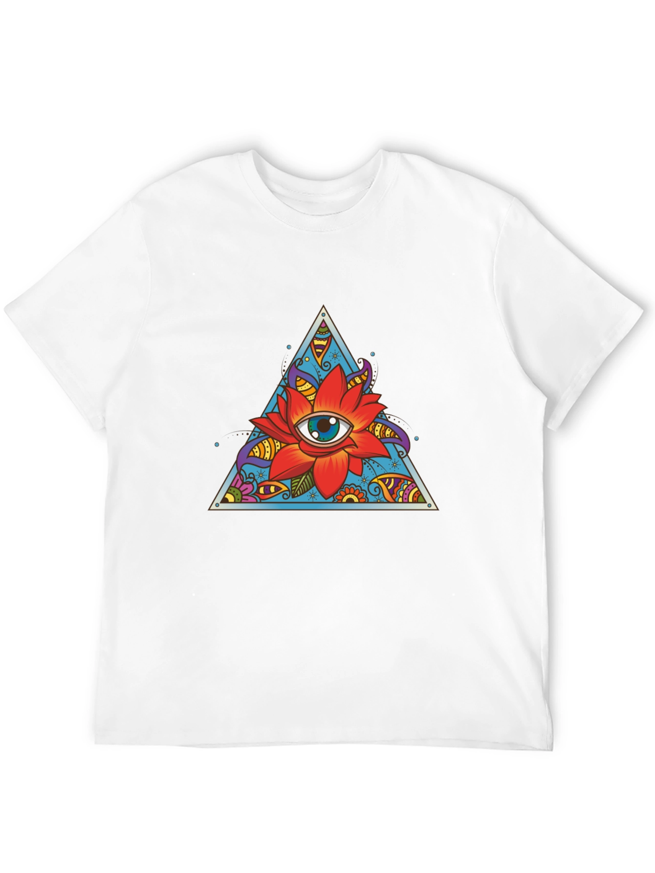 Eye Flower Triangle Graphic Tee - Black