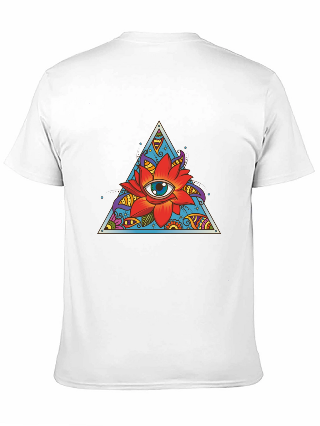 Eye Flower Triangle Graphic Tee - Black