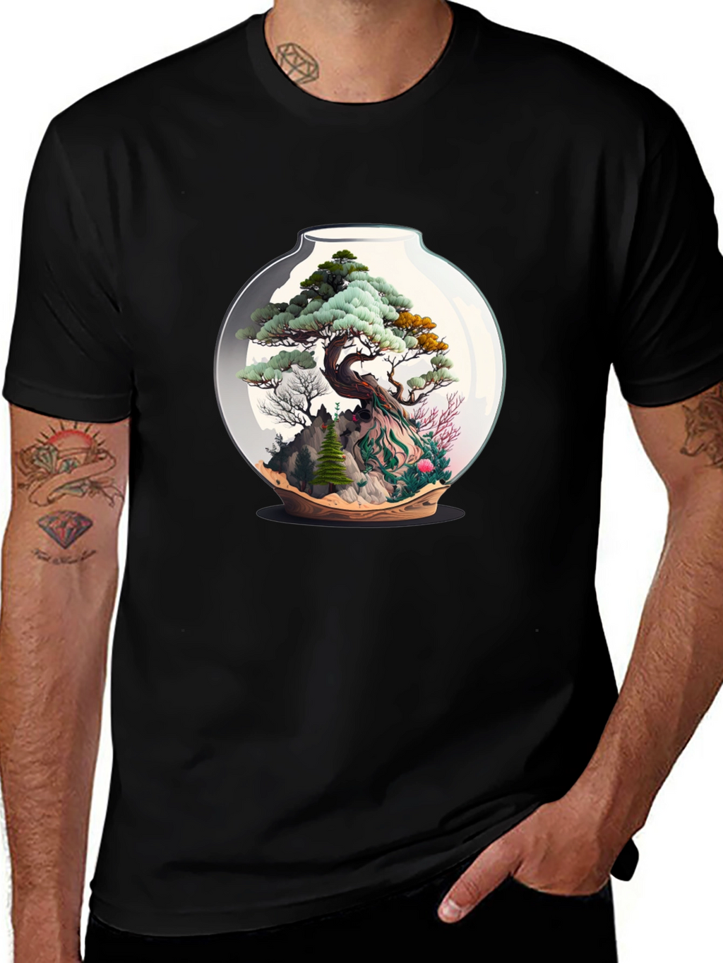 Bonsai Terrarium Black T-Shirt