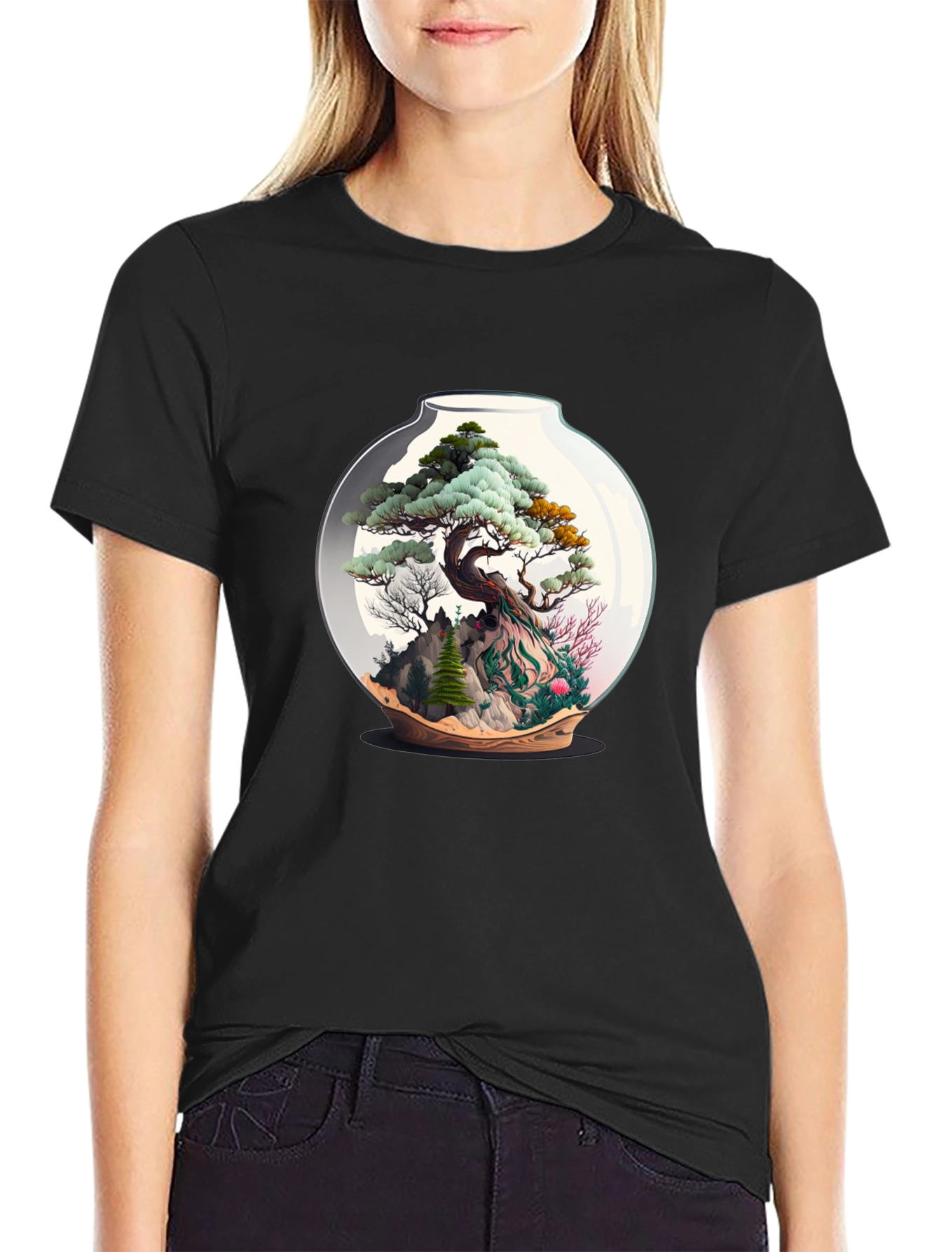 Bonsai Terrarium Black T-Shirt