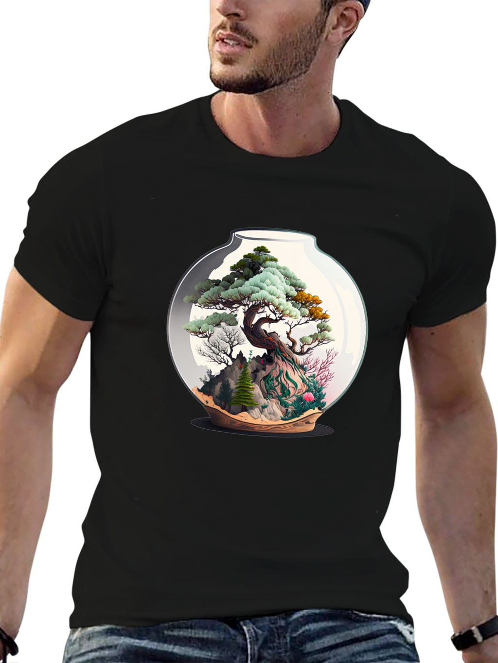 Bonsai Terrarium Black T-Shirt