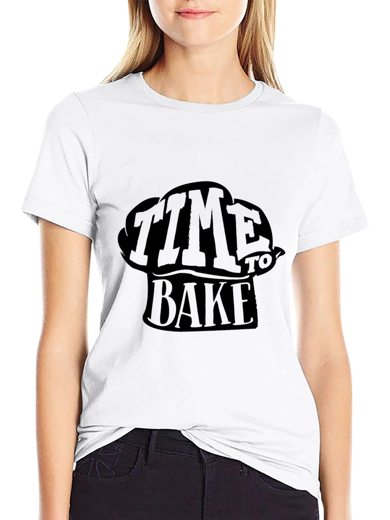 Time To Bake Black Graphic Tee