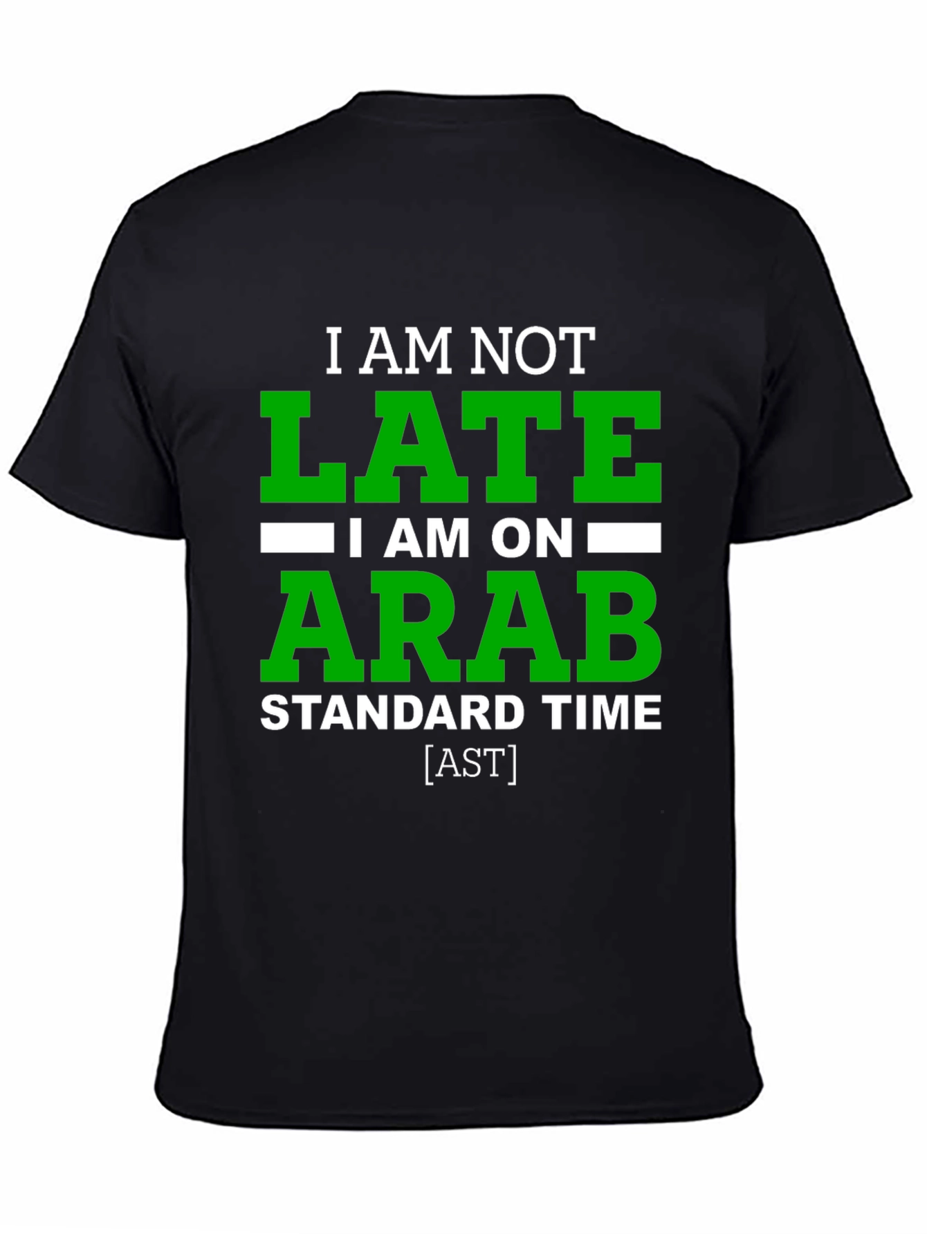 Funny Arab Standard Time Graphic Tee - Black