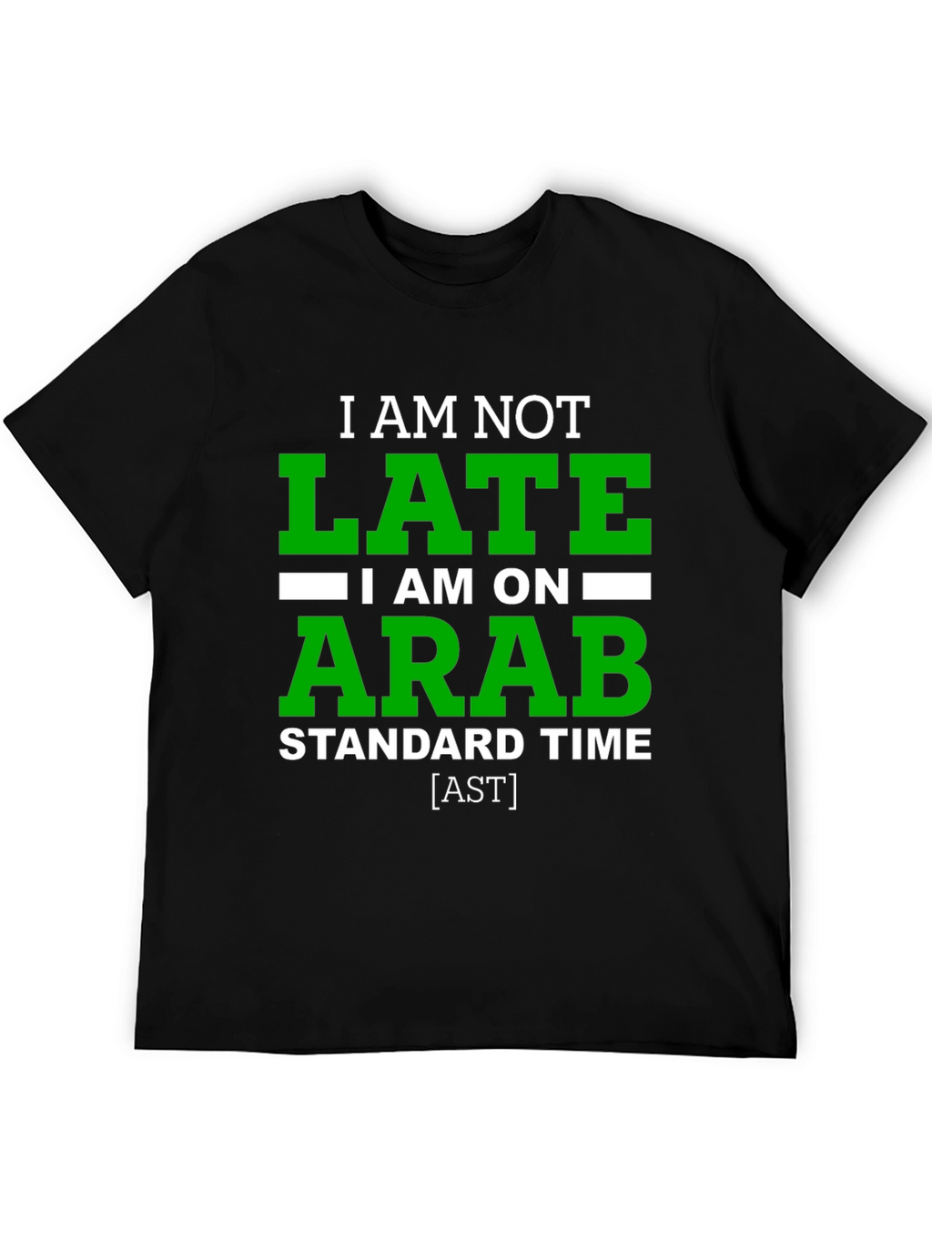 Funny Arab Standard Time Graphic Tee - Black