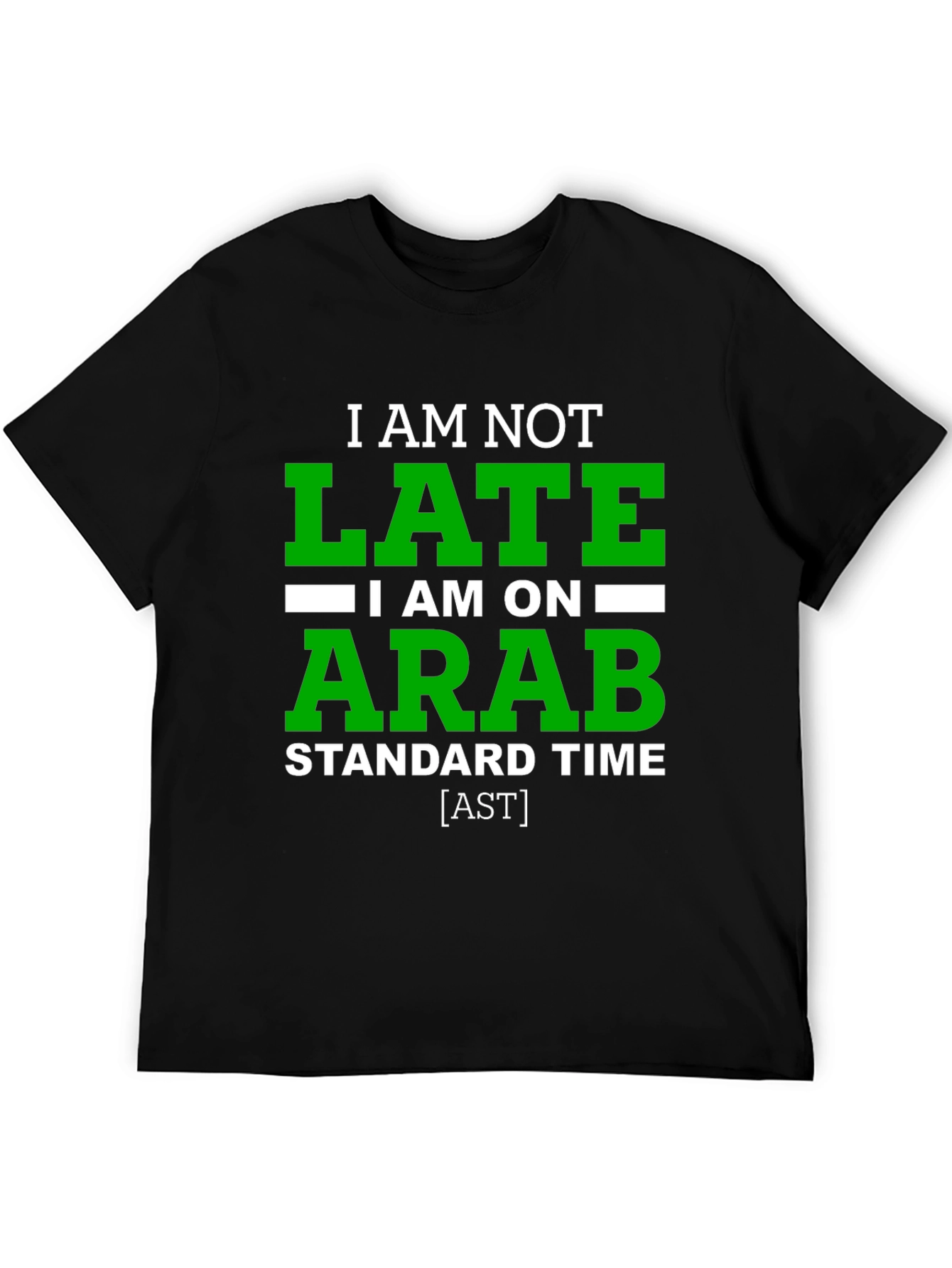 Funny Arab Standard Time Graphic Tee - Black
