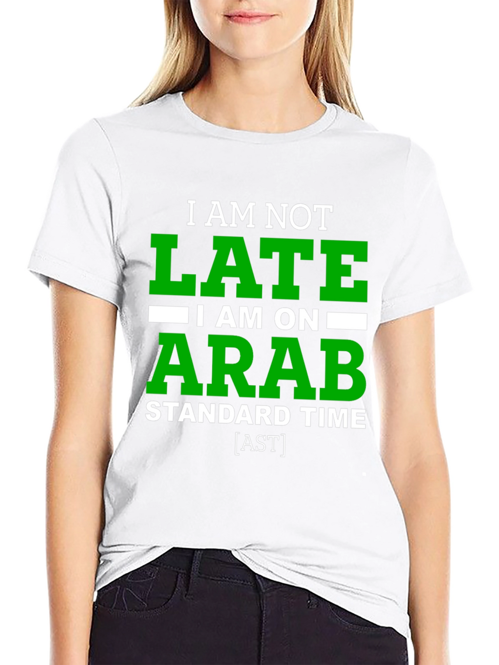 Funny Arab Standard Time Graphic Tee - Black