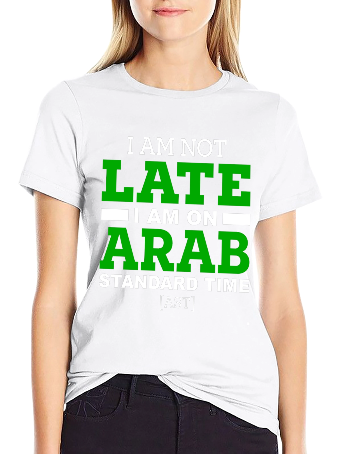 Funny Arab Standard Time Graphic Tee - Black