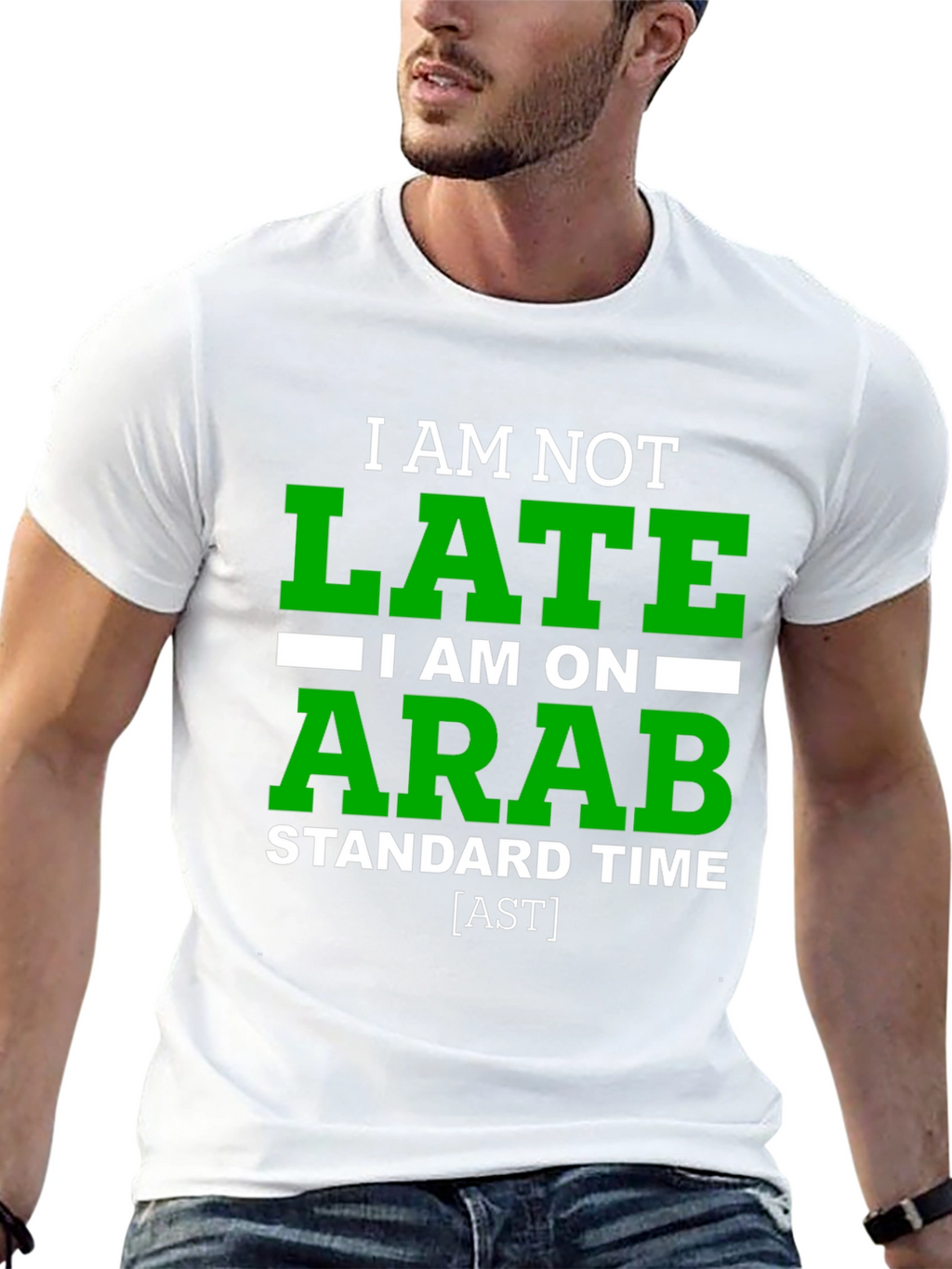 Funny Arab Standard Time Graphic Tee - Black