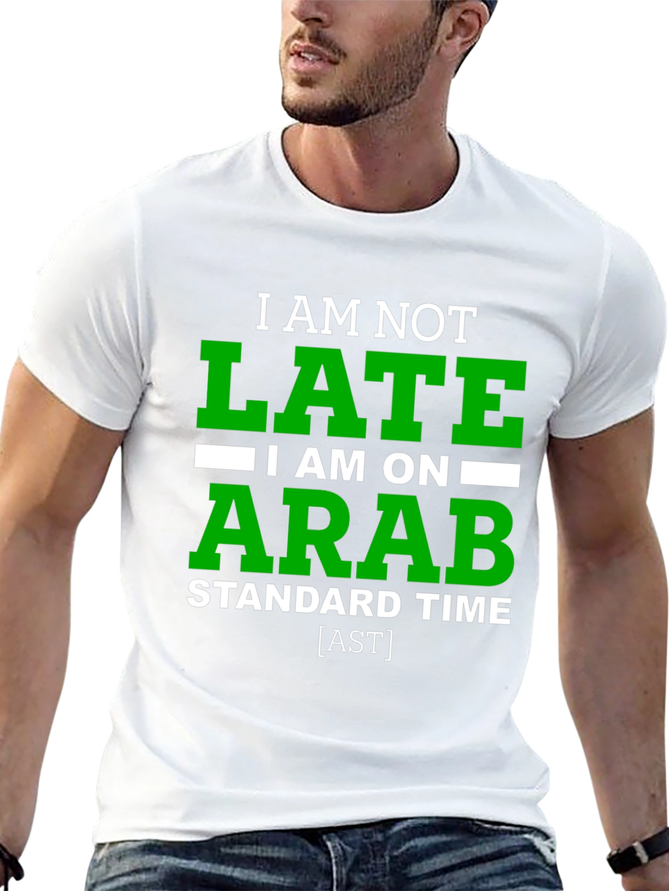Funny Arab Standard Time Graphic Tee - Black