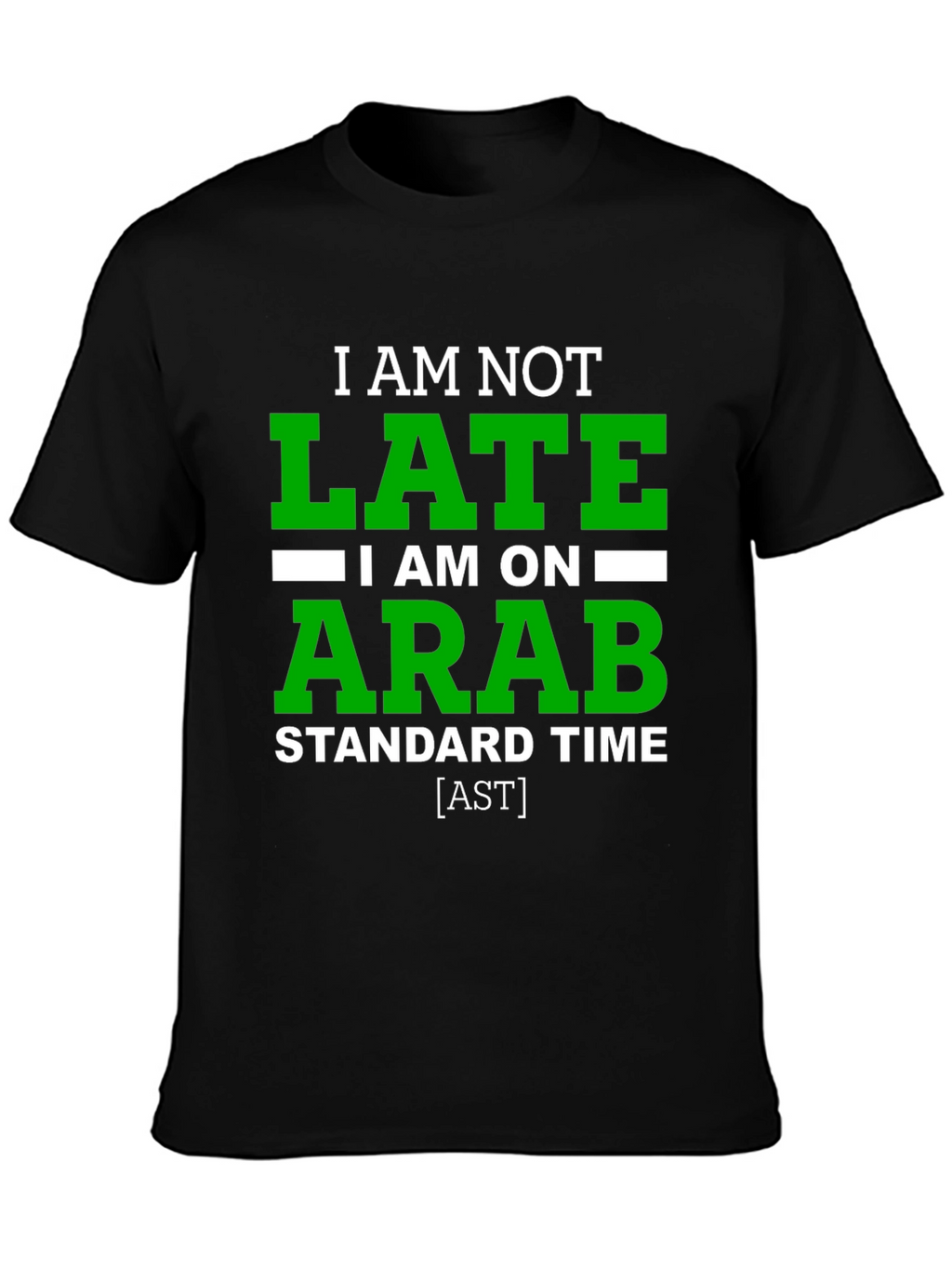 Funny Arab Standard Time Graphic Tee - Black
