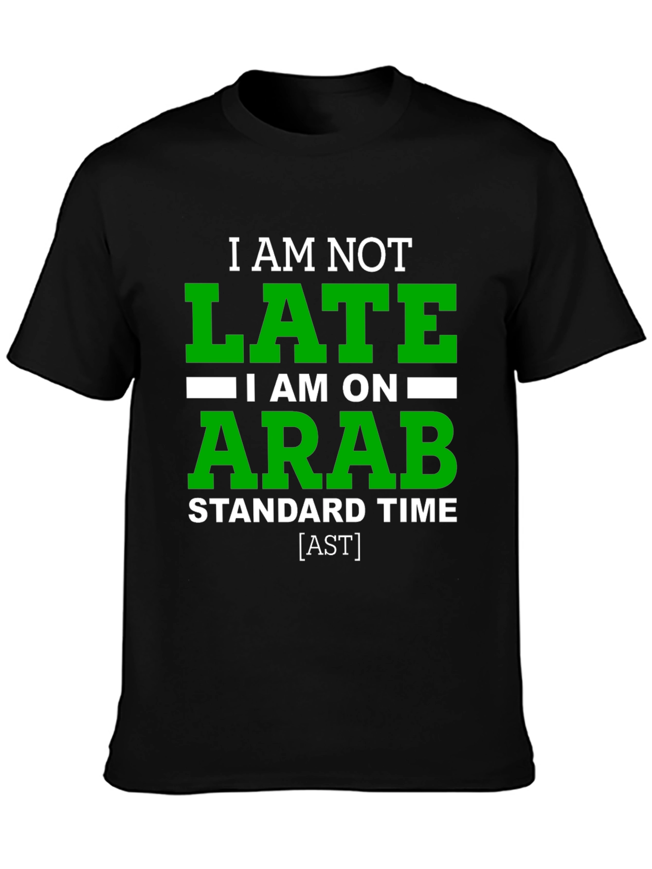 Funny Arab Standard Time Graphic Tee - Black