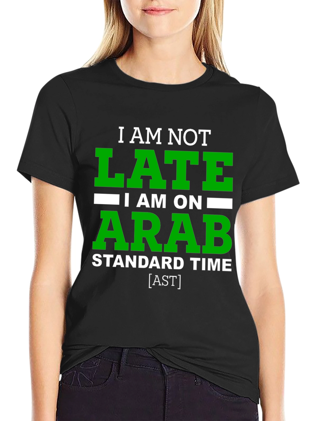 Funny Arab Standard Time Graphic Tee - Black